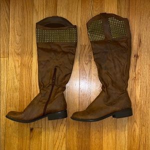 Candie’s Brown Knee High Faux Leather Boots